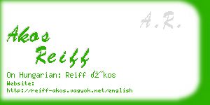 akos reiff business card